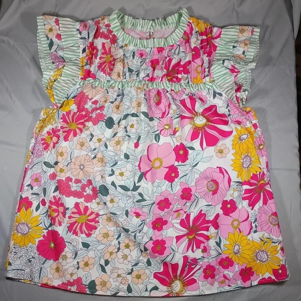 Floral Cottage Core Blouse. Handmade. Size XL you